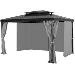 Mevronisshop - rideau d'intimit� pour tonnelle imperm�able ext�rieur, 284 x 284 x 204 cm, rideau de rechange ...