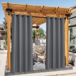 Mevronisshop - rideau pour pergola - lot de 2 rideaux d'ext�rieur isolant occultant lumi�re bloquer imperm�abl ...
