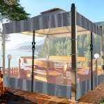 Mevronisshop - rideaux en pvc transparent 3x2m pour ext�rieur - imperm�able, r�sistant au vent et uv ...