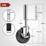 Mevronisshop - roulettes pivotantes robustes de 100 mm pour meubles, avec frein de s�curit�, roues de ...