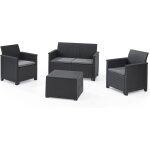 Mevronisshop - salon de jardin en imitation r�sine tress�e allibert 4 personnes brooklyn