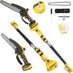 Mevronisshop - scie � perche sans fil de 20, 3 cm et mini tron�onneuse 2 en 1, scies � perche �lectriques ...