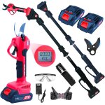 Mevronisshop - s�cateur �lectrique t�lescopique avec batterie, 2 en 1 ciseaux de jardin �lectriques avec ...