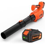 Mevronisshop - souffleur de feuilles sans fil, 5200 mah avec chargeur, souffleur feuilles mortes vitesse ...