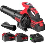 Mevronisshop - souffleur de feuilles sans fil avec ecran lcd, 3 vitesses, 2�4. 0ah batteries et chargeur ...