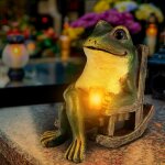 Mevronisshop - statue de grenouille decoration jardin exterieur, figurine grenouille r�sine etanche avec ...