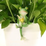 Mevronisshop - statue de grenouille, intressante statue grenouille assise et buveuse pot de fleurs jardinire ...