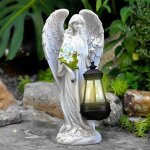 Mevronisshop - statue du jardin des anges, sculpture d'ange frique, figurine ange gardien avec lanterne ...