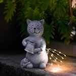 Mevronisshop - statue jardin exterieur chat decoration, sculptures et statues de jardin led statue chat, ...
