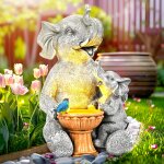 Mevronisshop - statues solaires de jardin en forme d'�l�phant aimant lumi�res pour ext�rieur, cour, d�coration ...