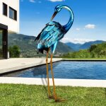 Mevronisshop - statuette de jardin en m�tal - grue, sculpture de h�ron bleu, grand h�ron, statues d'oiseaux ...