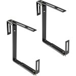 Mevronisshop - support pour jardini�re couleur anthracite - support de bac a fleurs robuste et r�glable ...