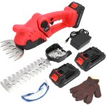 Mevronisshop - taille haie electrique, 2 en 1 taille - herbes sans fil, 1260 tr / min, 2 pcs 2500 mah ...