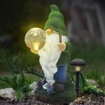 Mevronisshop - the enchanted garden nain de jardin en rsine - figurine d'extrieur  led  nergie solaire ...