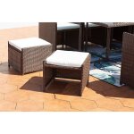 Miami 12 marron / blanc : salon encastrable 12 personnes en résine tressée marron poly rotin Miami 12 marron / blanc : salon encastrable 12 personnes en résine tressée marron poly rotin