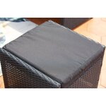 Miami 12 noir / noir : salon encastrable 12 personnes en rsine tresse noire poly rotin