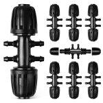Micro drip lot de 8 raccords de tuyau en t avec ardillon 1 / 2   1 / 4  pour arrosage de jardin barbed ...