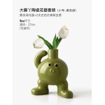 Mignon ins style grands pieds petit vase en cramique porche table a manger salon arrangement floral ...