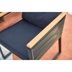 Mihata salon jardin bas noir bois