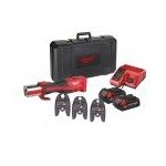 Milwaukee m18 blhpt202c u - set pince  sertir brushless 18v, 2ah + 3 mchoires profile u (16 / 20 / ...