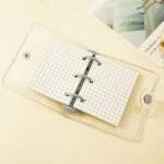 Mini classeur transparent  3 anneaux avec page intrieure en grille et pochettes pour classeur mini ...
