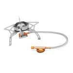 Mini cuisinire  gaz portable intgre, four de camping coupe - vent pour cour de camping en plein air ...