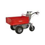 Mini dumper lectrique 500kg 211l plateau basculant par vrin cloison amovible batterie 48v / 32ah torros ...
