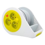 Mini enrouleur design 3 prises 7m vert anis - zenitech Mini enrouleur design 3 prises 7m vert anis - zenitech
