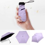 Mini parapluie de poche compact pour femme, parasol plat et lger, parapluies pliants, parasol de voyage ...