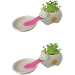 Mini pots de fleurs en c�ramique auto - aspirants avec plateau pour plantes succulentes, cactus, d�coration ...
