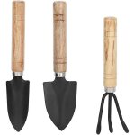 Mini rteau de jardinage et 2 pelles, outils pratiques pour plantes et fleurs avec manche en bois pour ...