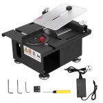 Mini scie à table 100w, rail coulissant, machine de découpe réglable pour le travail du bois Mini scie à table 100w, rail coulissant, machine de découpe réglable pour le travail du bois
