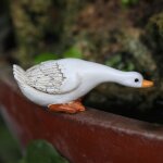Mini sculpture de d�coration de jardin, pot de fleurs, figurines de canard, mini statue en r�sine, d�coration ...