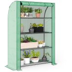 Mini serre de jardin serre de balcon serre a 4 etages avec ch�ssis en acier & b�che en pe renforc�e, ...