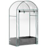 Mini serre de jardin balcon - porte enroulable zipp�e, sac plantation - 89 x 50 x 152 cm - acier pvc ...