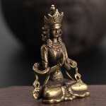 Mini statue de bouddha de mditation faite a la main, en cuivre massif, ornement, figurine miniature, ...
