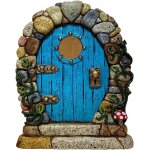 Miniature fairy door blue wooden fairy door garden doors miniature tree gates garden statues for garden ...