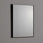 Miroir en fil de fer poli 50x70 reversible avec bordure noire mate
