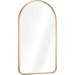 Miroir mural design - miroir arqu� 80 x 45 x 3 cm avec cadre dor�e bronze kit de montage vis niveleur ...