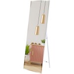 Miroir en pied avec cadre blanc, 140x41cm anti - explosion grand miroir pleine longueur pour chambre ...