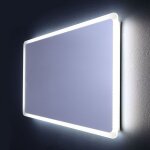 Miroir de salle de bain eclaire avec led angles arrondis 60 x 120 cm dallas