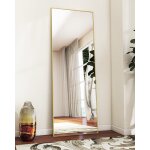 Miroir sur pied, 144 x 45 cm, grand, pleine longueur, avec cadre en aluminium, pour chambre a coucher, ...