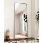 Miroir sur pied, 144 x 45 cm, grand, miroir pleine longueur, avec cadre en aluminium, pour chambre a ...