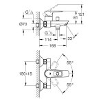 Mitigeur bain - douche mural bauloop - entraxe + / - / = 150 mm - 23602001 grohe