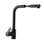 Mitigeur cuisine haut - monotrou - douchette extractible - noir - pro sarodis