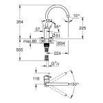 Mitigeur �vier bec haut - concetto 32662001 grohe
