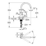 Mitigeur évier bec haut - eurosmart cosmopolitan 32845000 acier inox grohe Mitigeur évier bec haut - eurosmart cosmopolitan 32845000 acier inox grohe