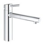 Mitigeur vier concetto grohe 31129001 - bec droit - douchette extractible - chrome