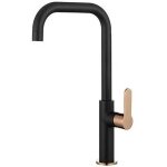Mitigeur évier - edouard rousseau - laobane - embase Ø 50 mm - tube mobile - noir / rose gold Mitigeur évier - edouard rousseau - laobane - embase Ø 50 mm - tube mobile - noir / rose gold