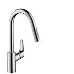 Mitigeur vier focus avec douchette extractible + sbox - focus 240 sbox - mitigeur cuisine ht. 411mm ...